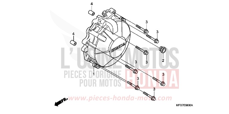 GENERATOR COVER for CB600F Hornet ABS PEARL AMBER YELLOW (Y200) from 2008